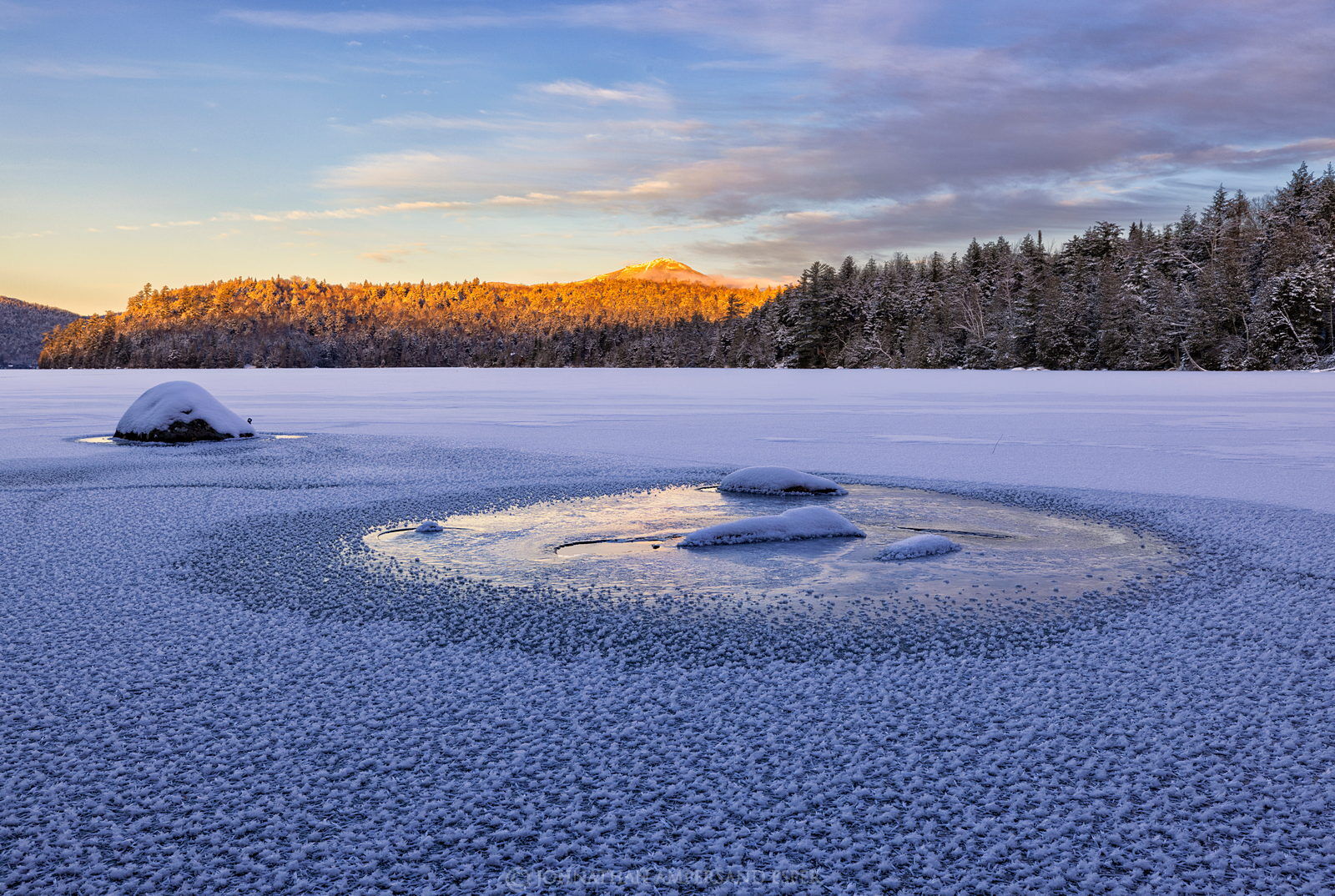 Lake Placid outlet frozen over in January Wildernesscapes Photography