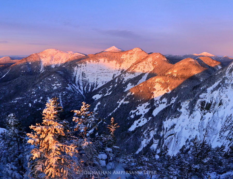 Pyramid Peak winter sunrise on Basin Mt 